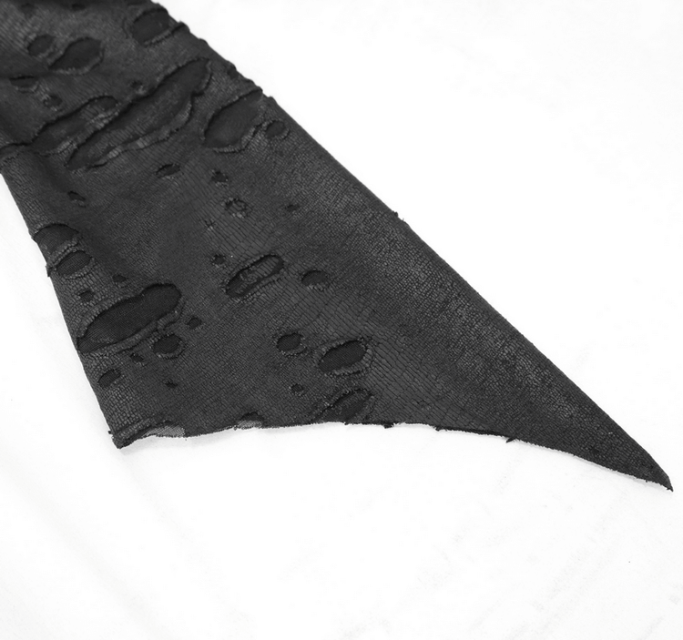 Black 'Dragon Spine' Gothic Dress / Women's Dark Shadow Long Sleeve Irregular Hem Dress - image 6