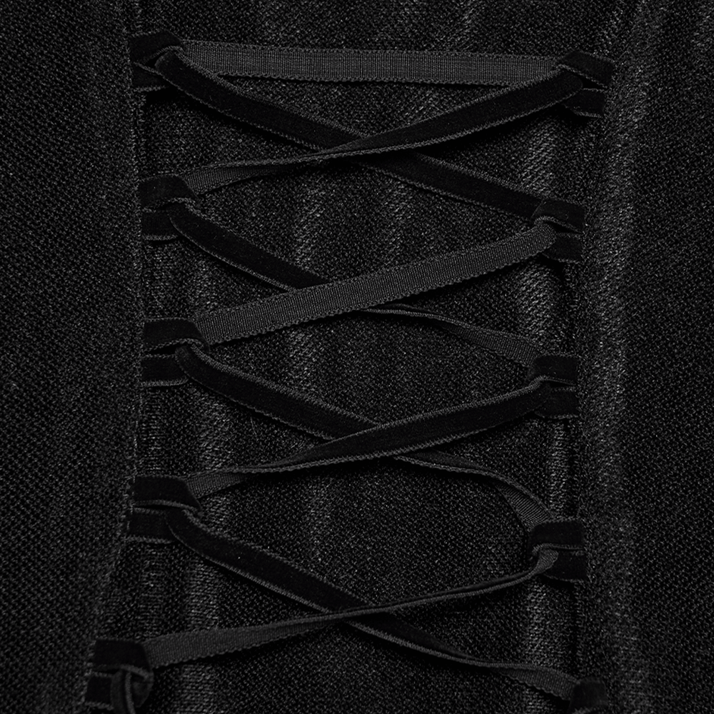 Black Gothic Cross Mesh Fishtail Maxi Dress Gown - image 7