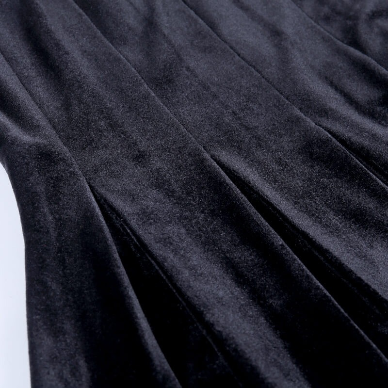 Black Gothic Mini Dress for Women / Sexy Off Shoulder Dress / Punk Rock Dress with Long Sleeve - image 11