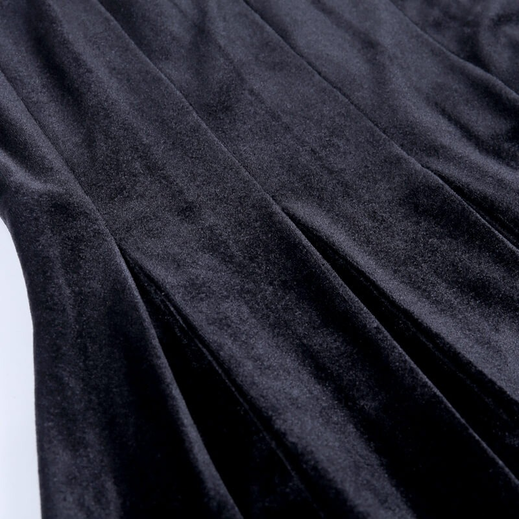 Black Gothic Mini Dress for Women / Sexy Off Shoulder Dress / Punk Rock Dress with Long Sleeve - image 11