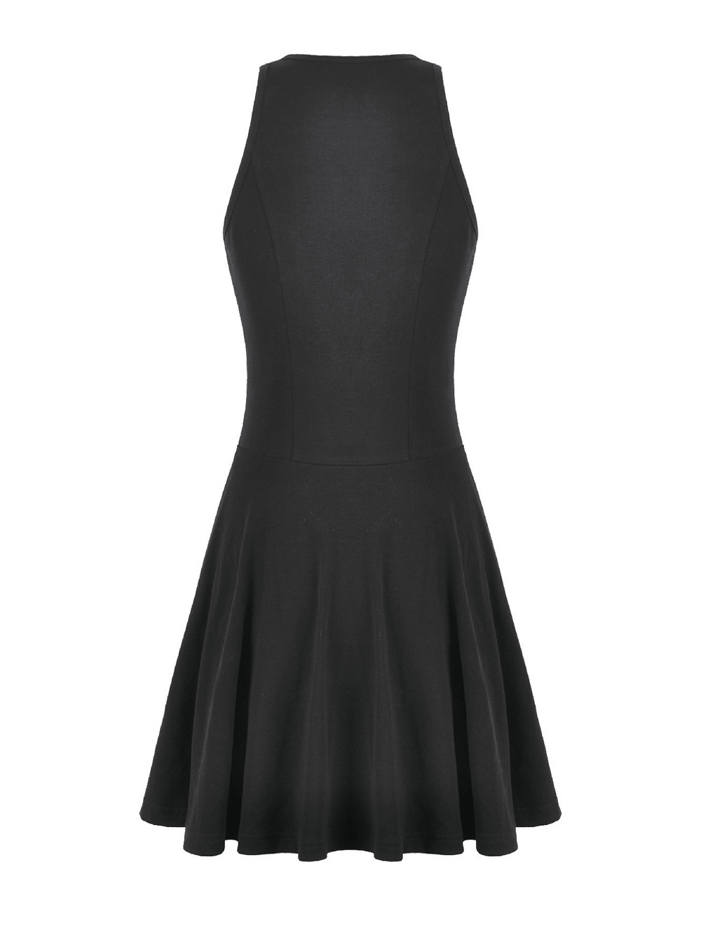Black Gothic Mini Dress with Side Corset Lacing - image 5