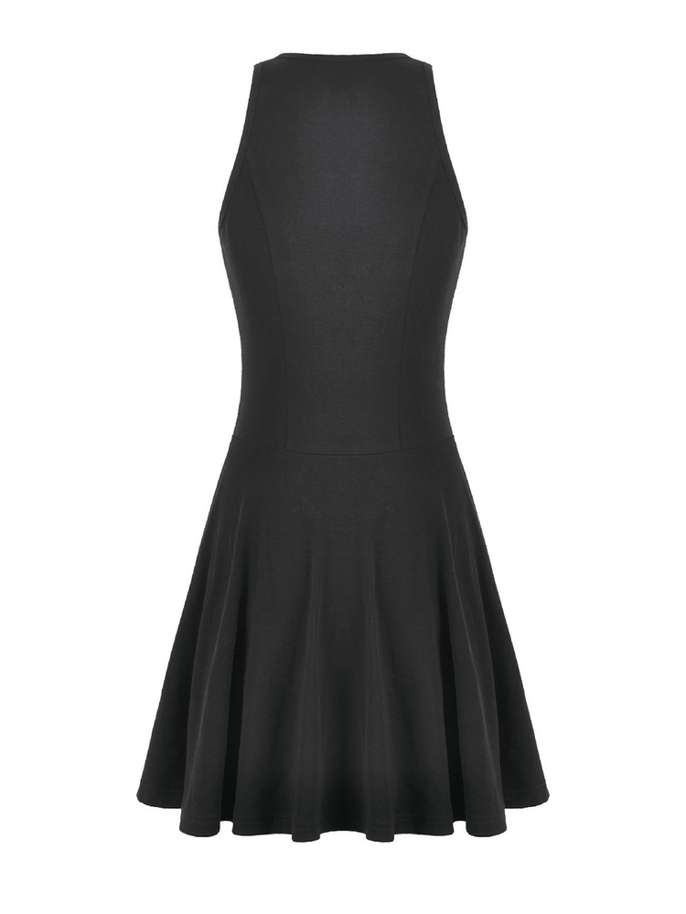 Black Gothic Mini Dress with Side Corset Lacing - image 5