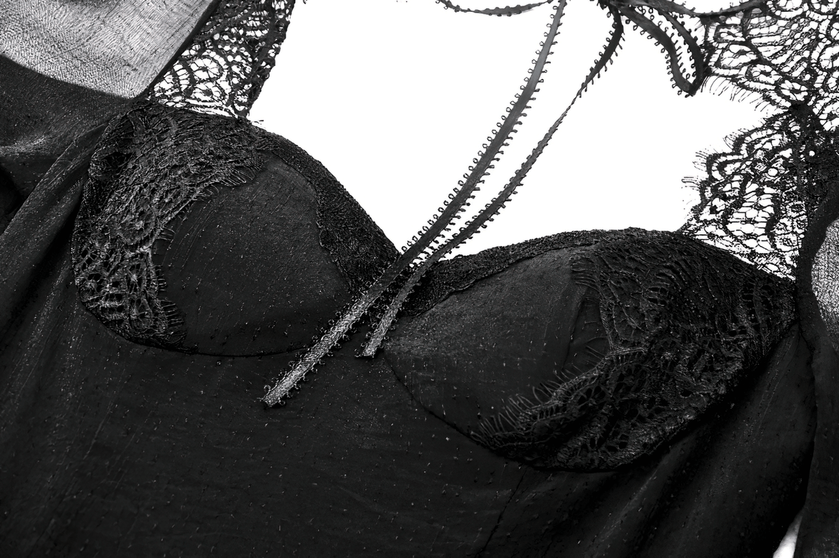 Black Lace Bell Sleeved Dress with Corset Back Detail - image 7