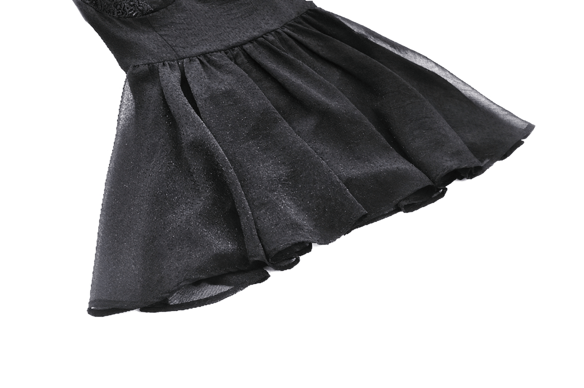 Black Lace Bell Sleeved Dress with Corset Back Detail - image 10