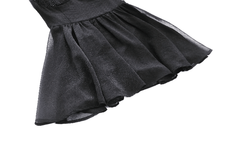 Black Lace Bell Sleeved Dress with Corset Back Detail - image 10