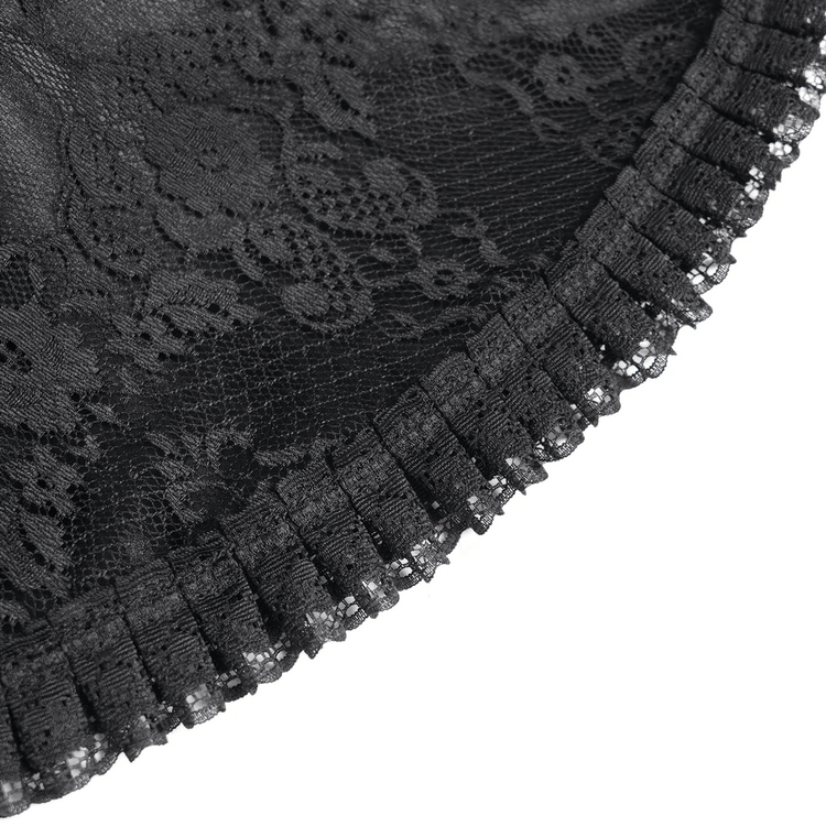 Black Lace Medieval Style Dress with Long Bell Sleeves - image 10