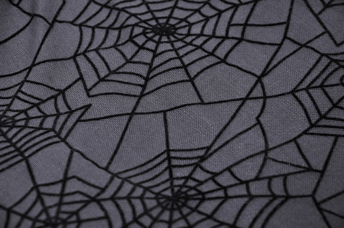 Black Lace Spiderweb Mesh Punk Suspender Dress - image 11