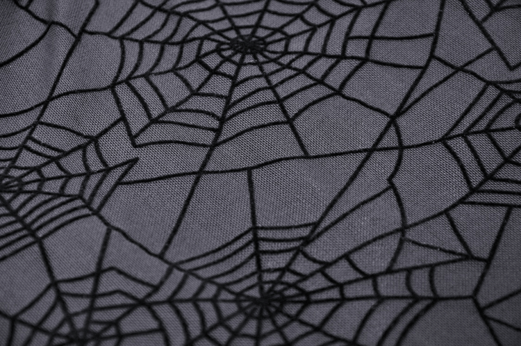 Black Lace Spiderweb Mesh Punk Suspender Dress - image 11