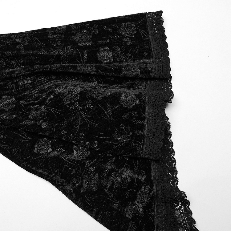Black Lace Velvet Roses Dress - Gothic Elegance - image 10
