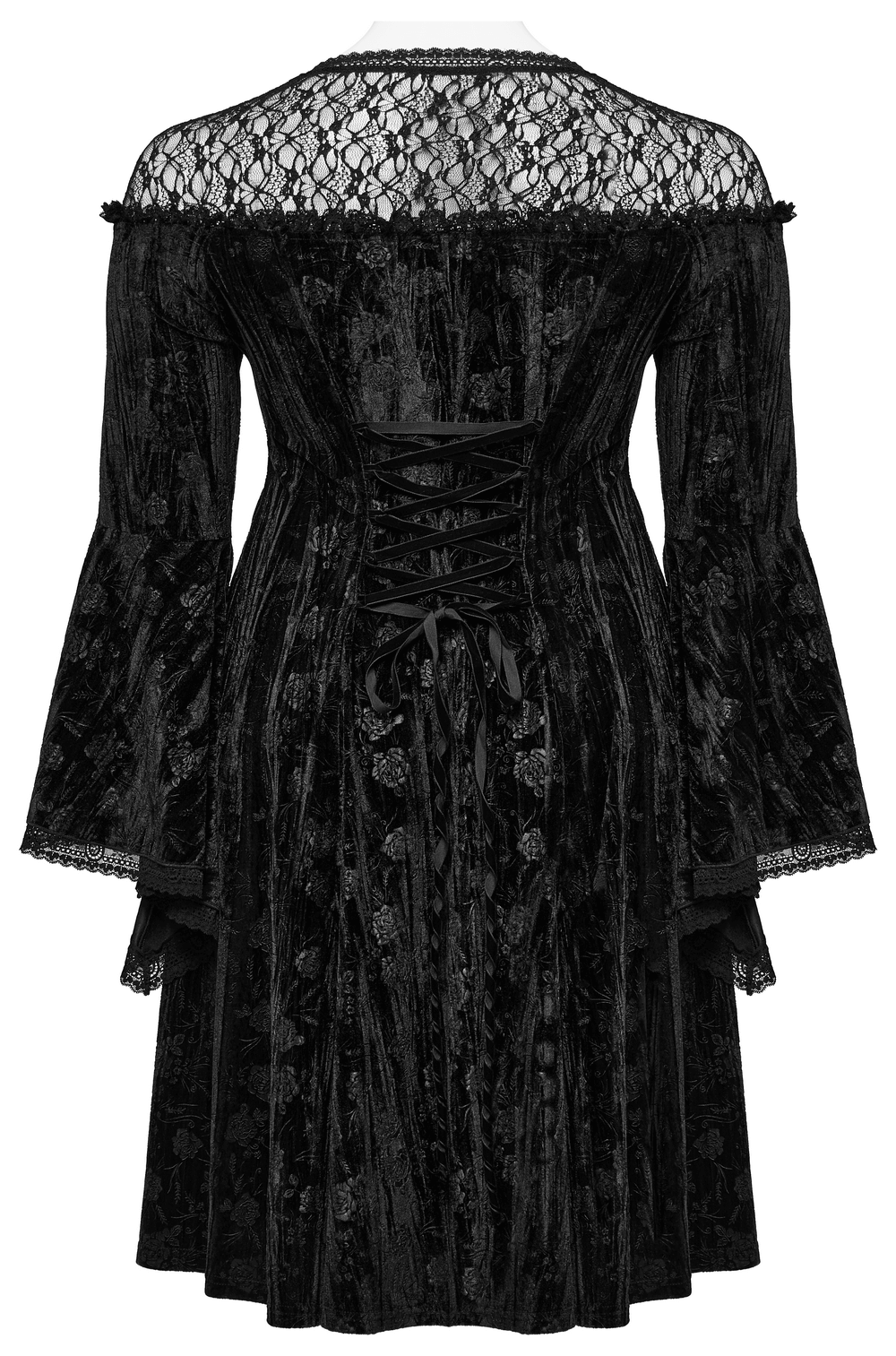 Black Lace Velvet Roses Dress - Gothic Elegance - image 6