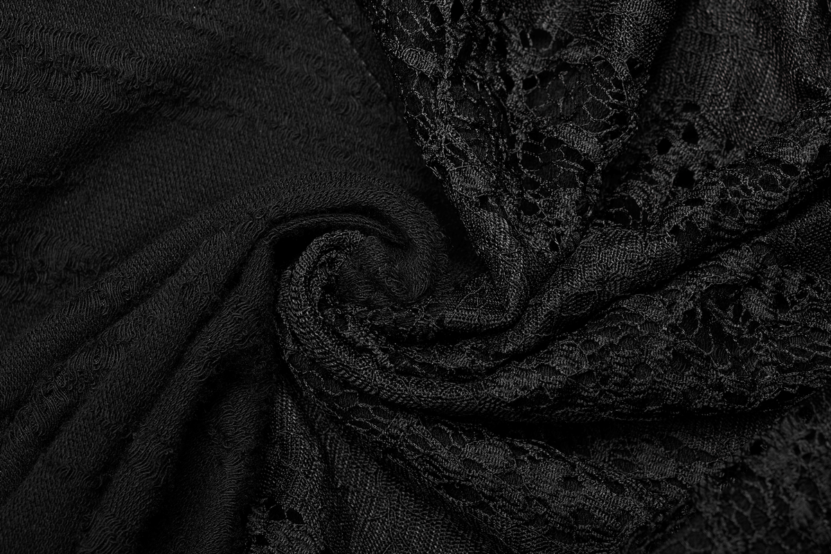 Black Mesh Lace Asymmetrical Pointed Gothic Dress - image 10