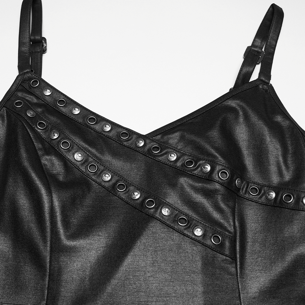 US SALE of k Punk A-Line Slip Dress with Rivets and Lace-Up Back - image 7