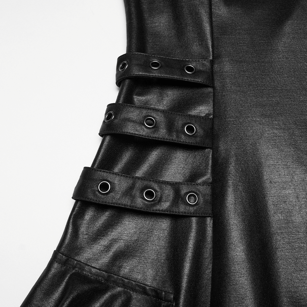 US SALE of k Punk A-Line Slip Dress with Rivets and Lace-Up Back - image 9