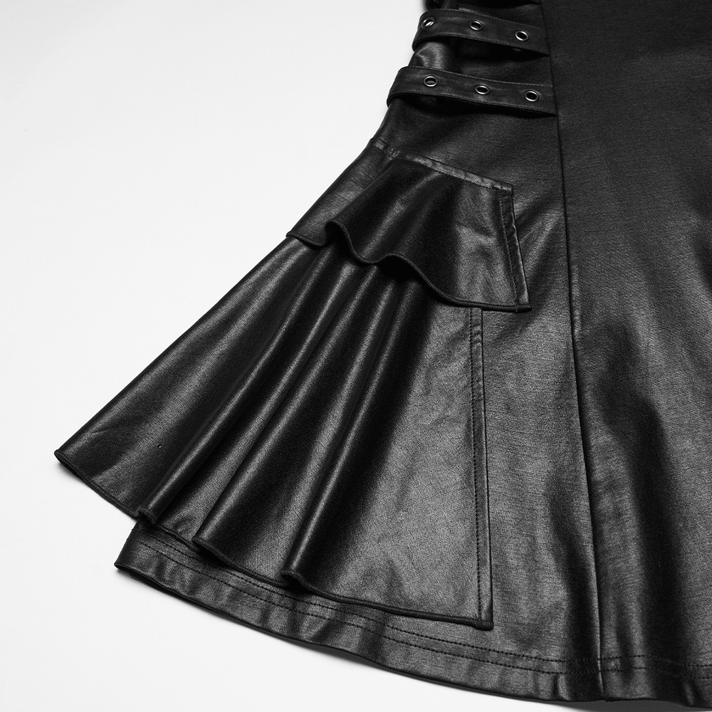 US SALE of k Punk A-Line Slip Dress with Rivets and Lace-Up Back - image 10