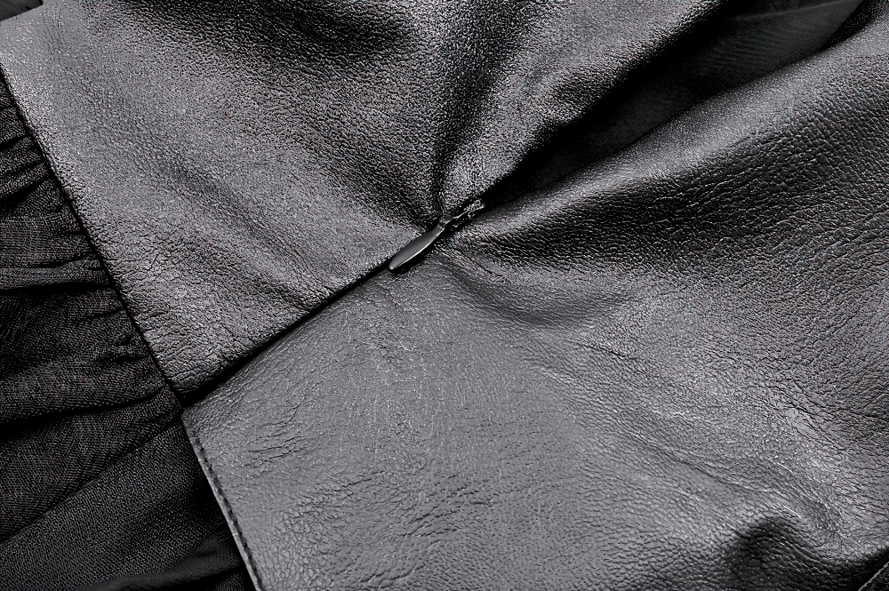 Black Punk Cami Dress with Faux Leather Bodice - image 10