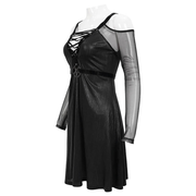 Black Sexy Off-The-Shoulder Long Sleeve Dress with Pentagram / Gothic Style Women's Clothing - image 4