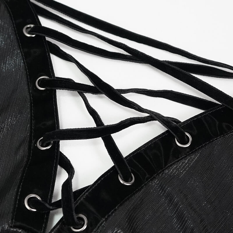 Black Sexy Off-The-Shoulder Long Sleeve Dress with Pentagram / Gothic Style Women's Clothing - image 8