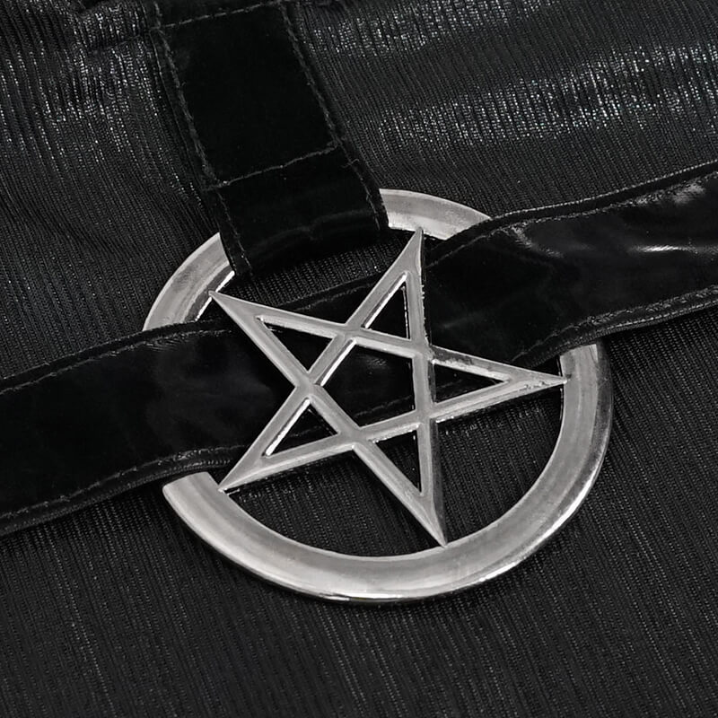 Black Sexy Off-The-Shoulder Long Sleeve Dress with Pentagram / Gothic Style Women's Clothing - image 7