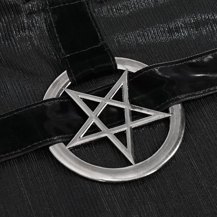 Black Sexy Off-The-Shoulder Long Sleeve Dress with Pentagram / Gothic Style Women's Clothing - image 7