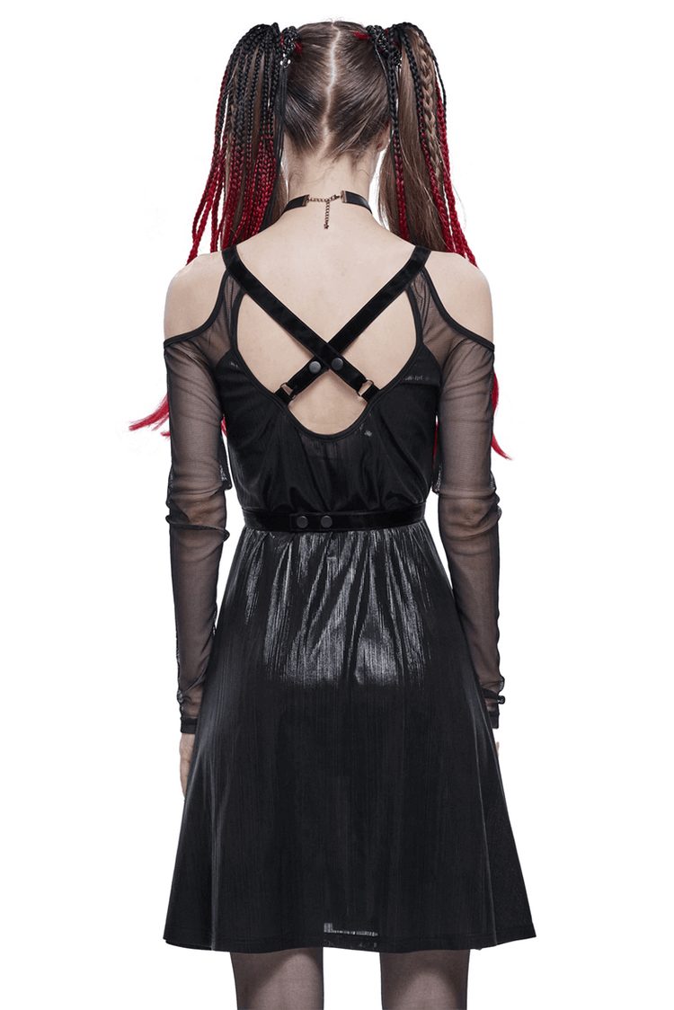 Black Sexy Off-The-Shoulder Long Sleeve Dress with Pentagram / Gothic Style Women's Clothing - image 2