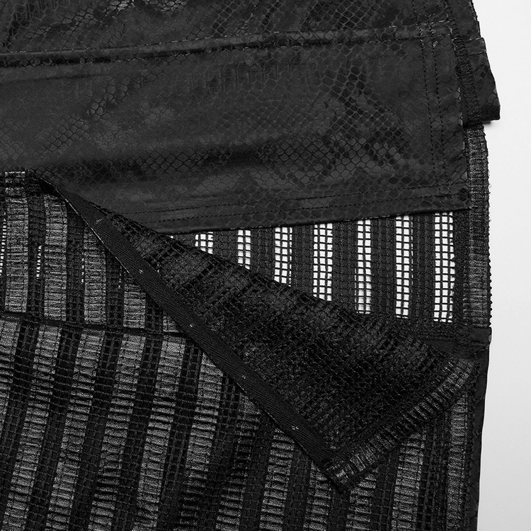 Black Snake Print Sleeveless Dress with Rhinestones - image 8