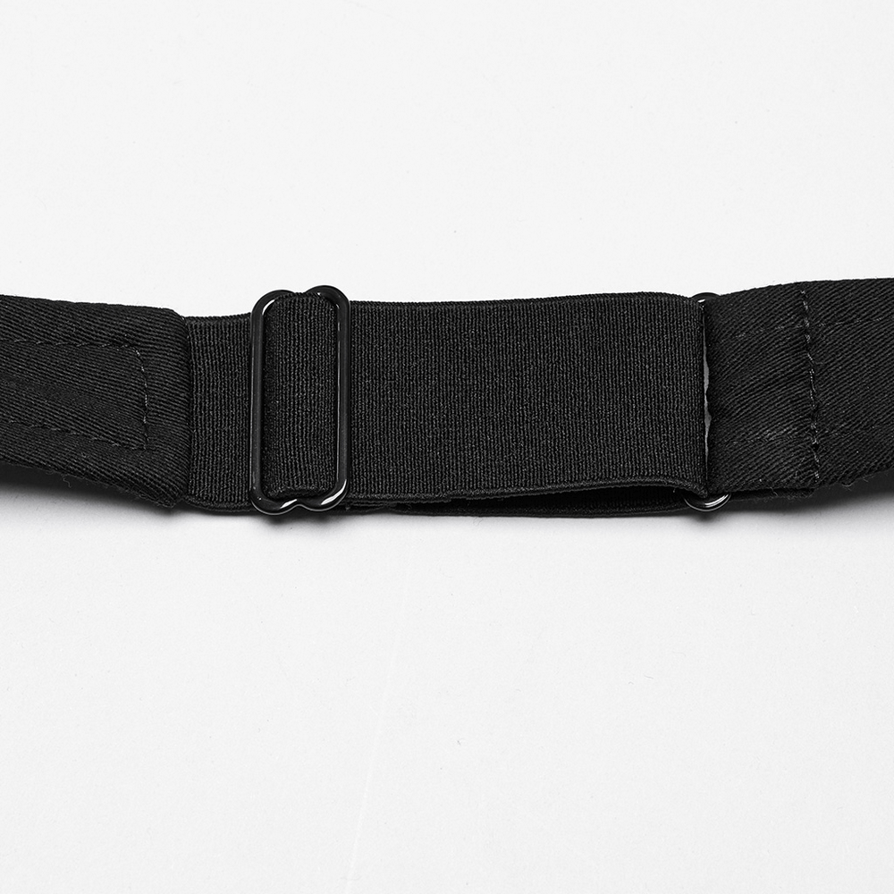 US SALE of Black Twill Punk Harness Dress with Zipper and Straps - image 10