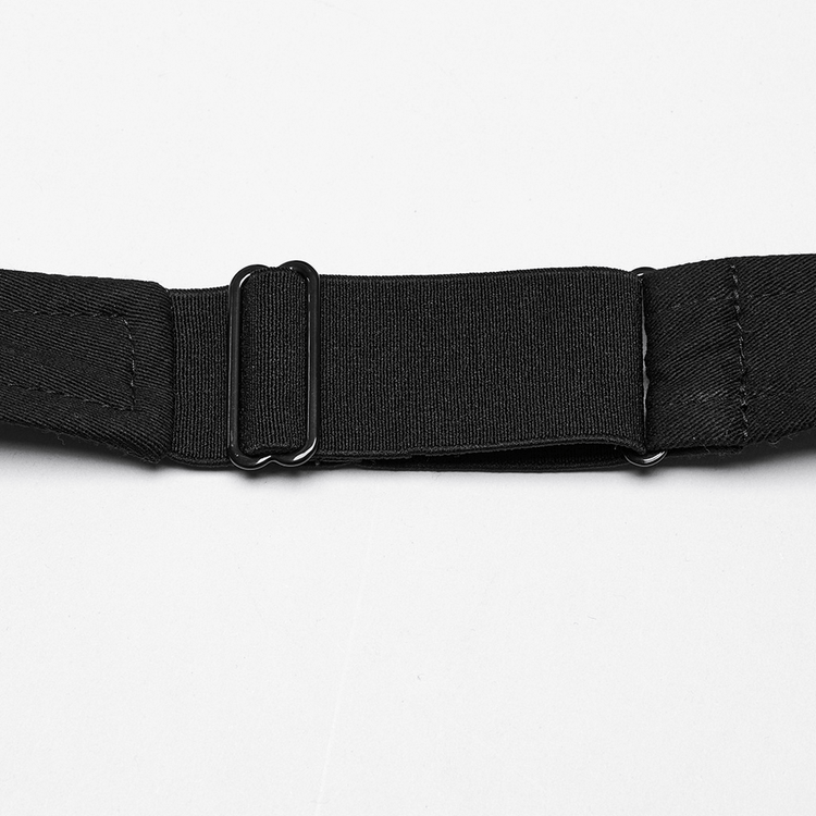 Black Twill Punk Harness Dress with Zipper and Straps - image 11