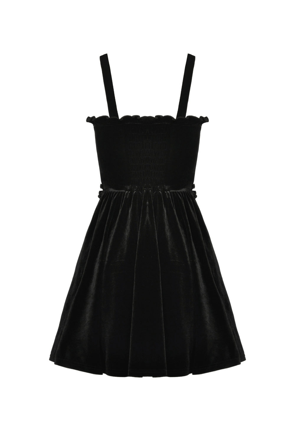 Black Velvet Gothic Mini Dress with Cross Detail - image 5