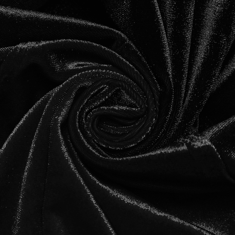 Black Velvet Lace-Up Dress with Gothic Applique Details - image 10