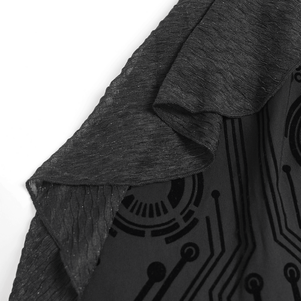Bold Cyber Gothic Circuit Print Sleeveless Maxi Dress - image 10