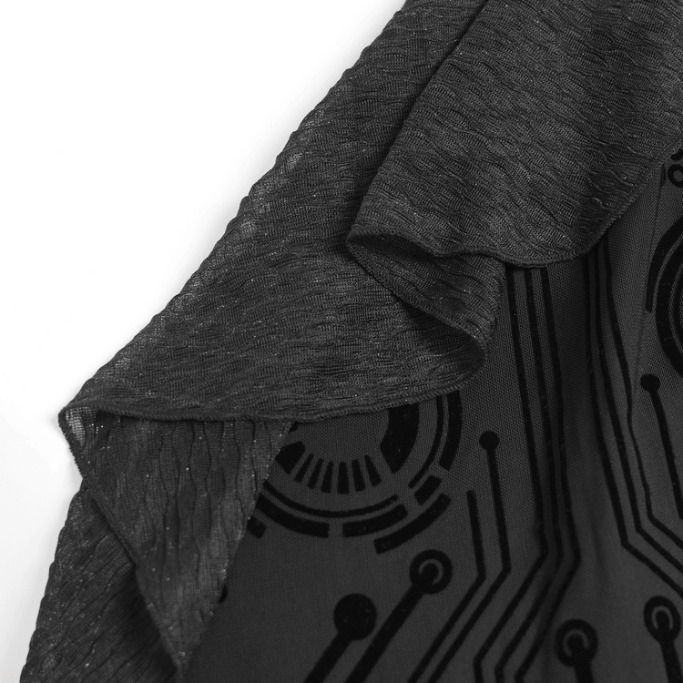 Bold Cyber Gothic Circuit Print Sleeveless Maxi Dress - image 10