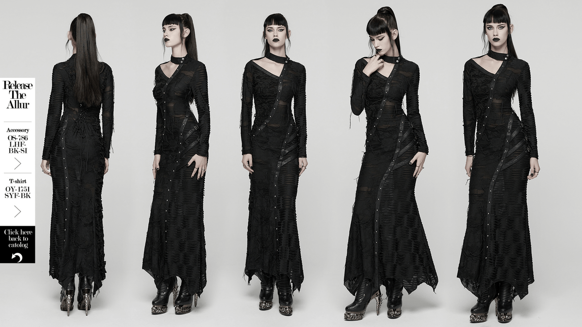 Bold Ragged Knit and Leather Long Asymmetric Dress - image 14