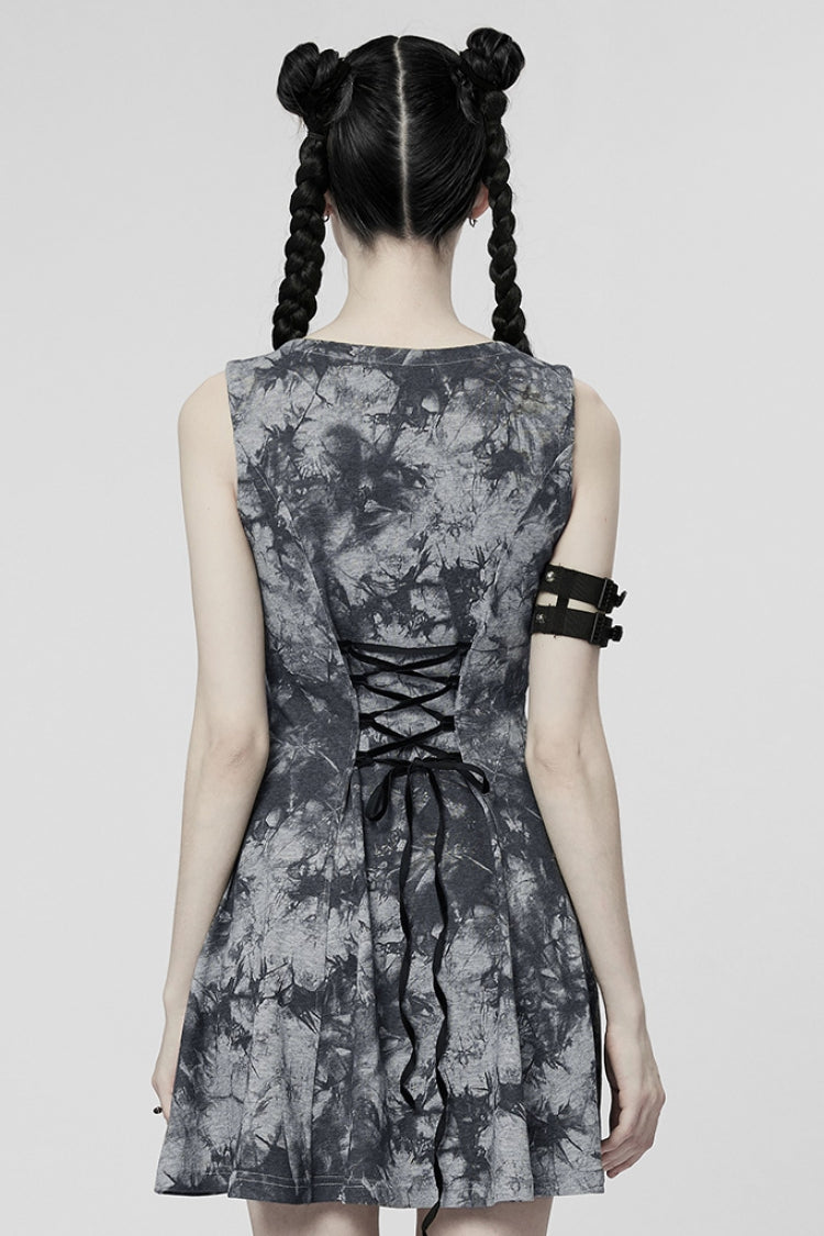 V Collar Sleeveless Buckle Women's Steampunk Dress 2 Color - Product - 10