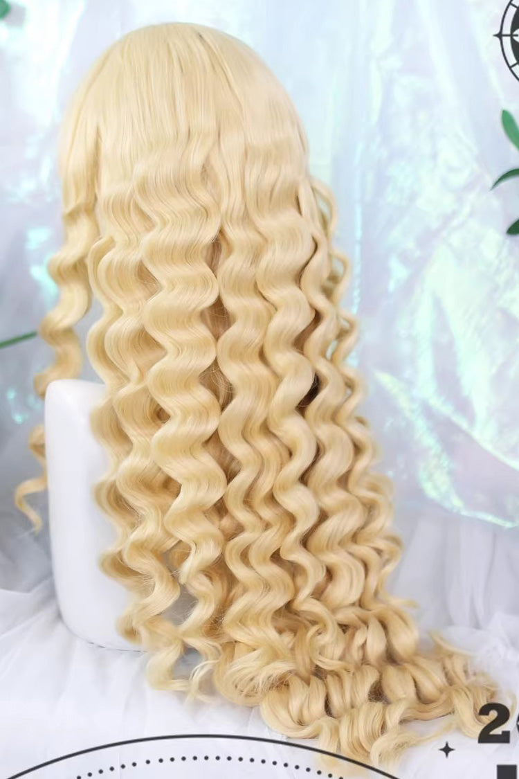 Blonde Wispy Bangs Long Ringlets Sweet Lolita Wig - Product - 2