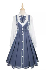 Blue Book of Lies Sweet College Style Elegant Lolita Jsk Dress - Product - 3