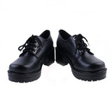 Black Synthetic Leather Round Toe Military Style Platform Lolita Shoes - Product - 2