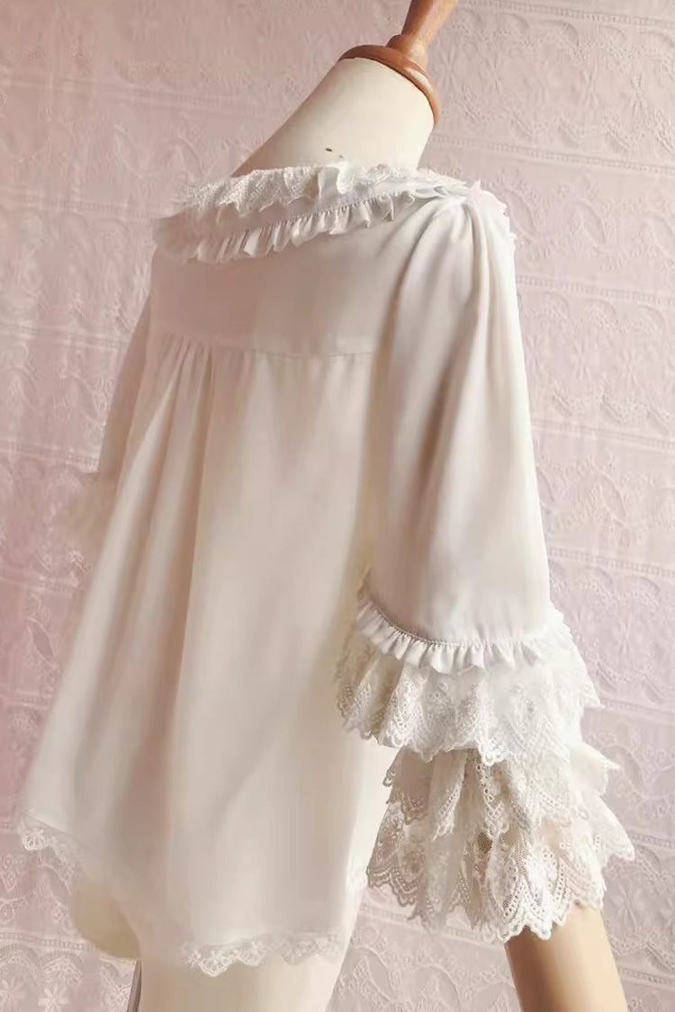 Chiffon Doll Collar Long Sleeves Sweet Lolita Blouse 3 Colors - Product - 4
