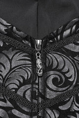 Black Long Sleeves Buckle Eyelets Men's Gothic Jacket - Product - 6