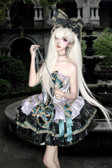 Green/Purple [The Little Mermaid's Tears] Sleeveless Multi-Layered Ruffled Bow Lace-Up Sweet Ballet Lolita Dress - Product - 7