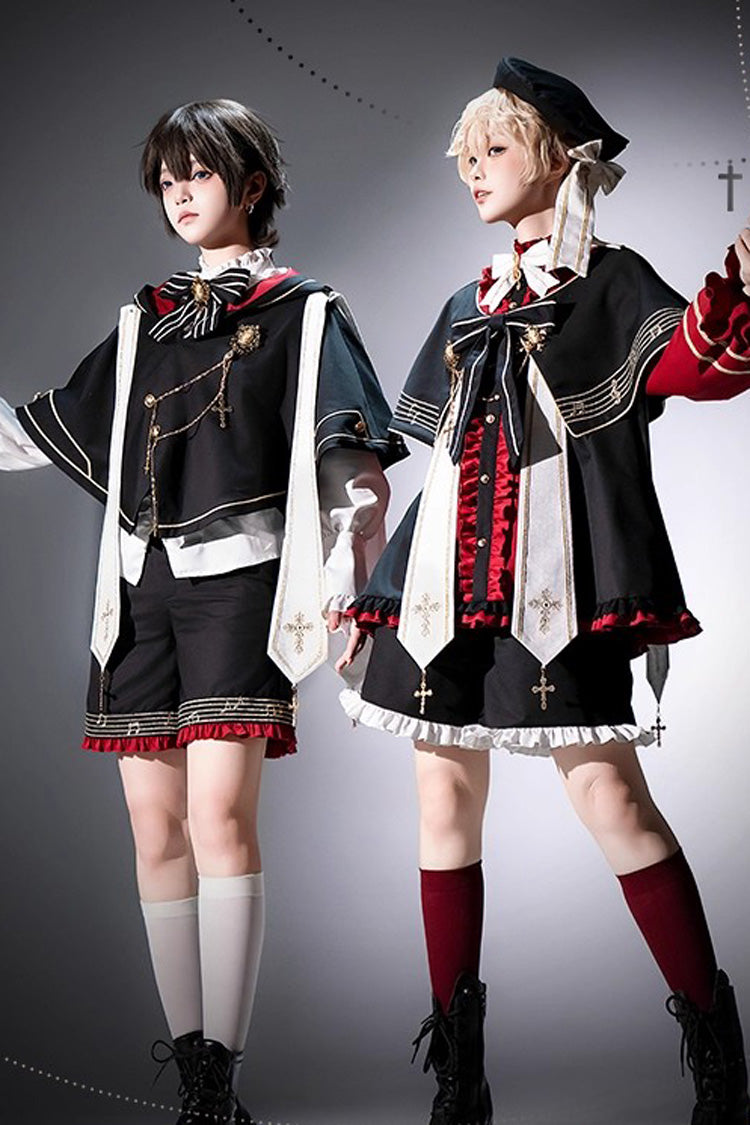 Black [The Choir of The Church] Ouji Fashion Gothic Prince Lolita Set (Older Brother Version) - Product - 6