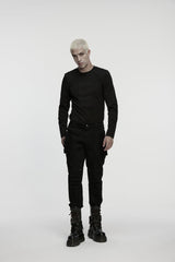 Black Studded Pleated Men's Punk Pants - Product - 4