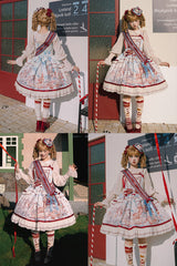 Multi-Color [Nutcracker] Sleeveless Print Ruffle Bowknot Sweet College Style Lolita Jsk Dress - Product - 8