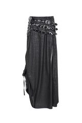 Black High Waisted Slim Women's Gothic Skirt - Product - 6