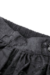 Black Multi-Layered Lace Women's Gothic Puffy Skirt with Detachable Swallow Tail - Product - 15
