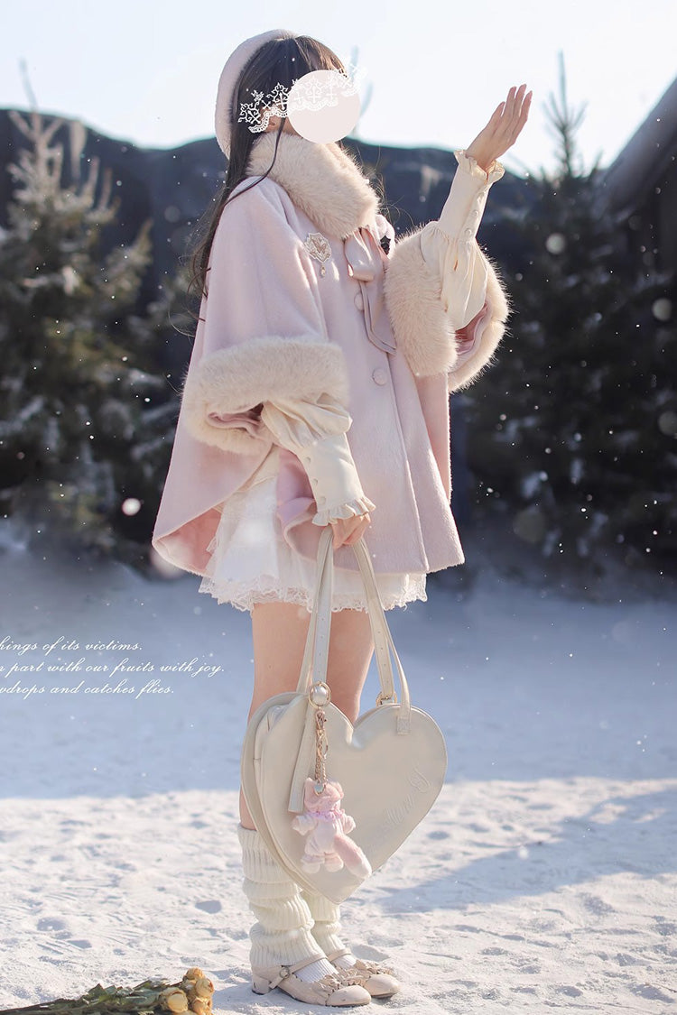 Pink [Bella] Long Sleeves Single Breasted Sweet Lolita Woolen Coat - Product - 7