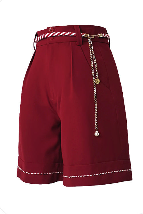 Red Original Lily Rabbit Ouji Lolita Shorts - Red - 1