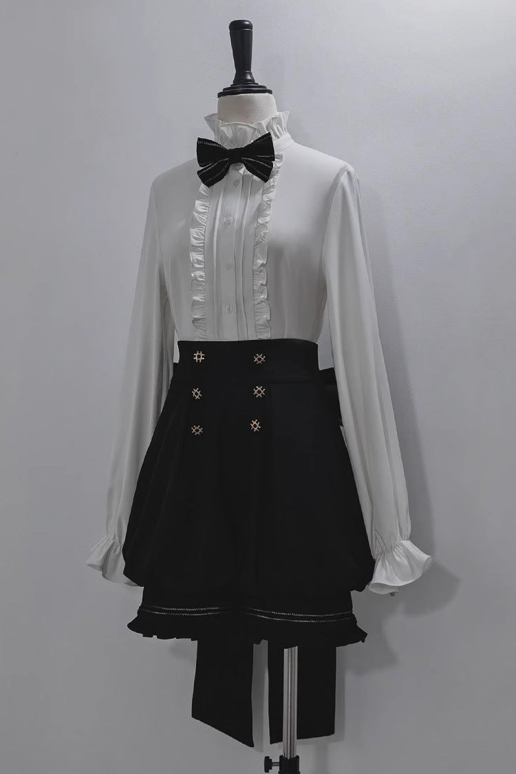 White Anxious Rabbit Long Sleeves Ouji Fashion Gothic Lolita Blouse - Product - 2