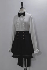 White Anxious Rabbit Long Sleeves Ouji Fashion Gothic Lolita Blouse - Product - 2