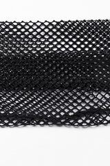 Black Long Sleeves Mesh Studded Tassel Women's Punk Bodysuit - Product - 5