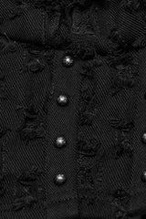 Black Sleeveless Lace-Up Rivet Women's Punk Vest - Product - 8